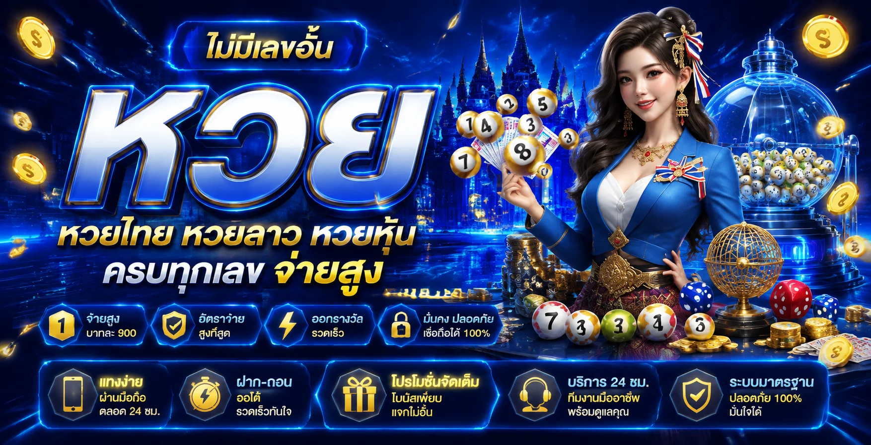 หวยออนไลน์จ่ายบาทละ 900 พร้อมผลหวยสด CASPER789